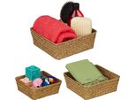 Cesto Portaoggetti Relaxdays In Seagrass, Set Di 3 Pezzi