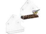 Set Di 2 Mangiatoie Per Uccelli Da Finestra Relaxdays
