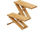 Relaxdays Sgabello Da Toilette Pieghevole 2 Pezzi