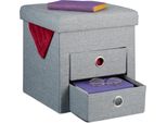 Sgabello Relaxdays Con Vano Portaoggetti 2 Cassetti