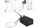 Succebuy Kit Aerografo Portatile Con Compressore, Aerografi A Doppia Azione Con Alimentazione A Gravità, Kit Multiuso Per Arte, Unghie, Tatuaggi, Make-Up, Decorazione Di Torte, Modellismo - 110 V