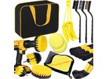 Luxtom | Set Per La Pulizia Dell'auto, 19 Pezzi, Set Per La Cura Dell'auto, Spazzola Per La Pulizia Dell'auto, Set Per La Lucidatura Dell'auto, Set Per La Pulizia Dei Cerchioni