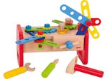 Goki Banco Da Lavoro In Legno 40 Pezzi Per Bambini | Banco Da Gioco Cassetta Degli Attrezzi
