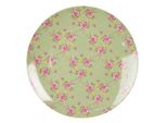 Piatto Da Portata Clayre & Eef Ø 26 Cm Verde Beige Fiori In Porcellana