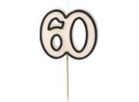 Candela Di Compleanno Numero 60 Candela Numero 5,5 Cm Bianco / Nero