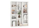 Libreria Costway Con 11 Scomparti, Libreria, Scaffale A Cubo, Scaffale Verticale 74X24X106Cm, Bianco