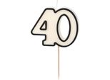 Candela Di Compleanno Numero 40 Candela Numero 5,5 Cm Bianco / Nero