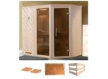 Sauna WEKA Varberg 1, beige (natur), ohne Ofen, (ohne Ofen), Saunen, ohne Ofen