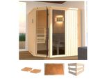 Sauna WEKA Varberg 3, beige (natur), ohne Ofen, (ohne Ofen), Saunen, ohne Ofen
