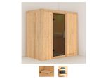 Sauna KARIBU Vada, beige (naturbelassen), ohne Ofen, (ohne Ofen), Saunen, ohne Ofen