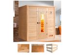 Sauna WEKA Bergen 1, beige (natur), ohne Ofen, (ohne Ofen), Saunen, ohne Ofen