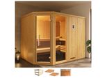 Sauna WEKA Varberg 4, beige (natur), ohne Ofen, (ohne Ofen), Saunen, ohne Ofen
