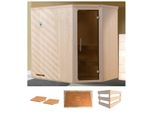 Sauna WEKA Varberg 1, beige (natur), ohne Ofen, (ohne Ofen), Saunen, ohne Ofen
