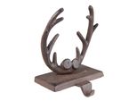 Clayre & Eef Calza Natalizia Corna All'uncinetto 13X12X18 Cm Ferro Marrone