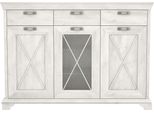 Sideboard Forte "Kashmir", Weiß (Pinia Weiß), B:177,7Cm H:127,7Cm T:48,2Cm, Sideboards, Sideboard, Breite 177 Cm