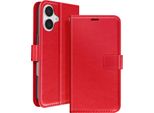 Mayaxess, Custodia A Portafoglio Apple Iphone 16 Funzione Stand Con Cinturino, Rosso