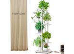 Supporto Per Piante, Portavaso Multiplo, Espositore Per Interni Ed Esterni, 6 Strati - Bianco