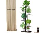 Supporto Per Piante, Portavaso Multiplo, Espositore Per Interni Ed Esterni, 6 Strati - Nero