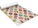 Pellicola Autoadesiva Per Mobili - Pellicola Decorativa - Mobili Da Tavolo - Tagliabile Su Misura - Cartone Animato Ciambelle E Caffè - 100 X 50 Cm