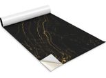 Pellicola Autoadesiva Per Mobili - Pellicola Decorativa - Mobili Da Tavolo - Tagliabile Su Misura - Motivo Marmo Nero - 100 X 50 Cm