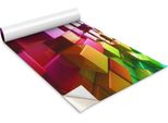 Pellicola Autoadesiva Per Mobili - Pellicola Decorativa - Mobili Da Tavolo - Tagliabile Su Misura - Cubi Colorati - 100 X 50 Cm