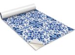 Pellicola Autoadesiva Per Mobili - Pellicola Decorativa - Mobili Da Tavolo - Tagliabile Su Misura - Ornamento Blu - 100 X 50 Cm