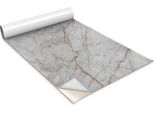 Pellicola Autoadesiva Per Mobili - Pellicola Decorativa - Mobili Da Tavolo - Tagliabile Su Misura - Marmo Grigio - 100 X 50 Cm