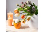 Uovo Di Pasqua In Ceramica Bianco 20X18Cm Decorazione Pasquale