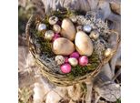 Uova Di Legno Legno Di Mango Rete Di Iuta Decorazione Di Pasqua Natura 7-8Cm 6Pcs Decorazione Da Tavolo Decorazione Di Pasqua, 6 Pezzi