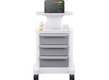 Succebuy Carrello Da Laboratorio A 4 Piani, Carrello Multiuso Con 3 Cassetti E 1 Vassoio Superiore, Carrello Medico Mobile Con Materiale Abs, Carrello Con 4 Ruote Silenziose Per Laboratorio, Clinica, Ospedale, Bianco