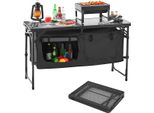 Tavolo Da Cucina Da Campeggio Vevor, Tavolo Da Cucina Pieghevole Per Esterni, Regolabile In Altezza In 3 Posizioni, In Alluminio, Per Barbecue, Picnic, Viaggi In Camper, Nero