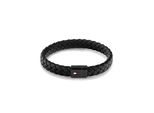 Armband Tommy Hilfiger "Schmuck Edelstahl Armschmuck Lederarmband", Bunt (Edelstahlfarben, Schwarz, Weiß, Blau, Rot), ArmbäNder, Herren, 19Cm, Edelstahl Leder, Edelstahl, Leder, Armband