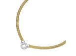 Collier Smart Jewel "Elegant Mit Zirkonia, Silber 925", Silber (Silber, Vergoldet Bicolor), Halsketten, Herren, 45Cm, Silber 925 (Sterlingsilber), Collier
