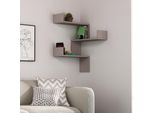 Decortie Luksa Scaffale Angolare A Parete Libreria Moderna Grigio Moka 22 X 60 X 90 Cm