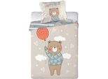 Faro Biancheria Da Letto Per Culla Orsacchiotto Happy Cotone, 100/135, 40/60 Cm