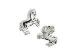 Paar Ohrstecker Jobo "Pferd", Silber (Silber 925), Ohrringe, Damen, Silber 925 (Sterlingsilber), 925 Silber