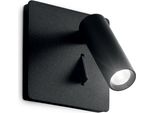 Applique Moderna Lite Metallo Nero Led 3W 3000K Luce Calda