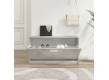 The Living Store Panca Per Scarpe In Cemento Grigio 80X24X45 Cm Materiale A Base Di Legno