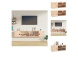 Vidaxl Armadi A Muro 2 Pezzi 80X30X30 Cm In Legno Di Pino Massiccio - Mensole A Muro