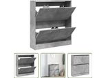 The Living Store Scarpiera In Cemento Grigio 80X21X87,5 Cm Materiale In Legno