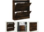 The Living Store Scarpiera In Rovere Fumé 80X21X87,5 Cm Materiale In Legno