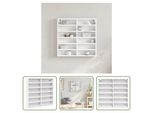 The Living Store Vetrina Bianca 60X8,5X58 Cm Materiale In Legno