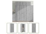 The Living Store Credenza Grey Sonoma 80X42,5X185 Cm Materiale A Base Di Legno
