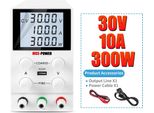 Alimentatore Dc, Uscita 30V/60V/120V, Corrente 3A/5A/10A, Bianco SPS3010D
