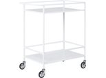 Modulo Cucina Vita Su Ruote, Carrello Bar 2 Ripiani Bianco.