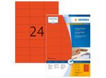 Herma Special - Etichette Autoadesive Permanenti In Carta Opaca - Rosso - 70 X 37 Mm - 2400 Etichette (100 Fogli X 24) (4407)