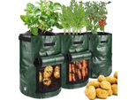 3Pcs Pianta Sacchetto 7 Galloni Pianta Sacchetti Di Piantare Per Patate Pomodori Fiori Fragola, Verde