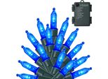 5M Led Luci Fata Batteria Albero Di Natale Cavo Luci Fata Verde 8 Modalità Con Timer Pvc Impermeabile Interno Giardino Festa Decorazione Di Natale, Blu