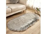 50X80Cm Oval Fluffy Carpet Shaggy Carpet Shaggy Carpet Soggiorno Tappeto Per Soggiorno Camera Da Letto, Grigio