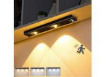 20CM Ha Portato Sotto Il Gabinetto Striscia Di Luce Con Rilevatore Di Movimento Wireless Ricaricabile 3 Luce Colore Dimmerabile Sensore Luci Armadio, Nero